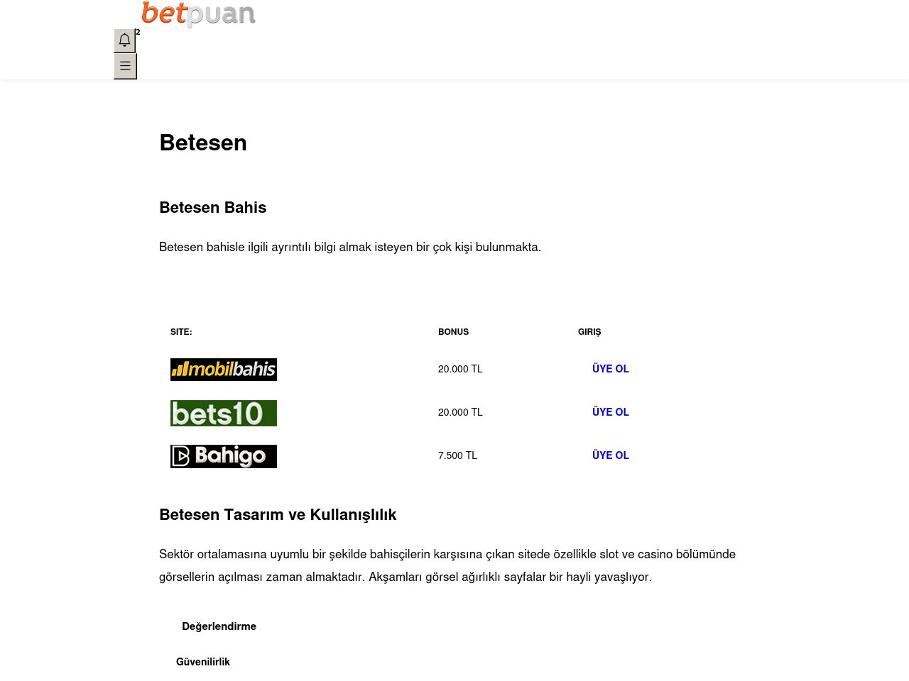 Betesen Bahis Hakkında
