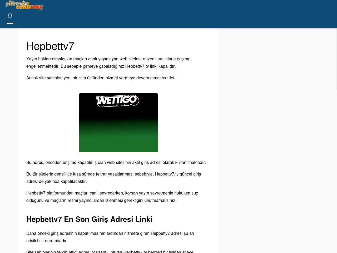Hepbettv7 Giriş Linki - Şifresiz canlı maç izle