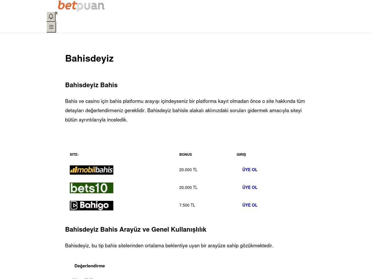 Bahisdeyiz Bahis Hakkında