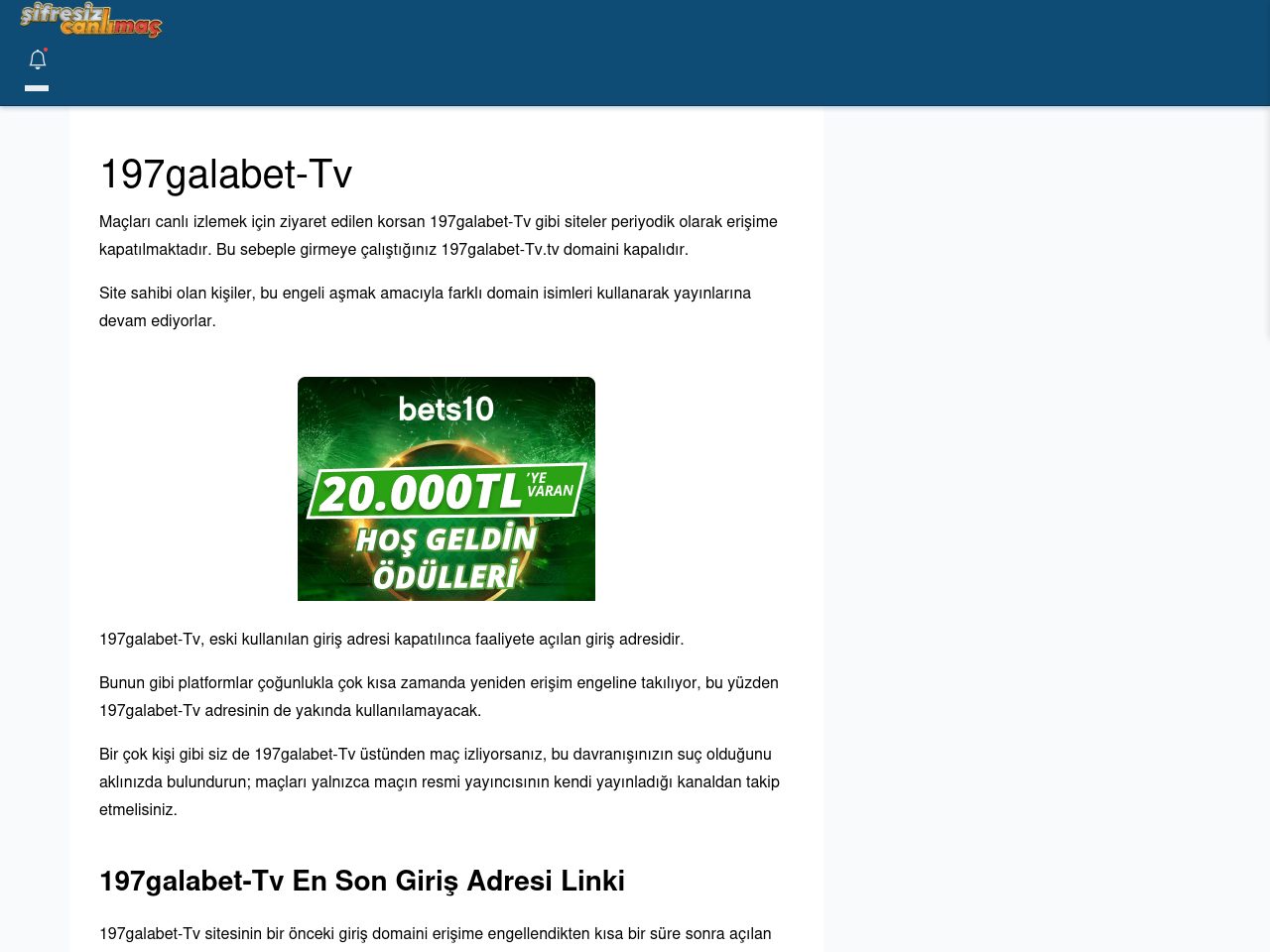 197galabet-Tv Giriş Linki - Şifresiz canlı maç izle