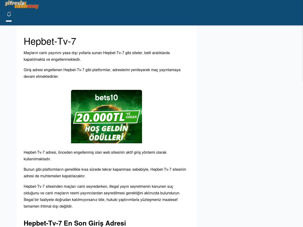 Hepbet-Tv-7 Güncel Giriş - Şifresiz canlı maç izle