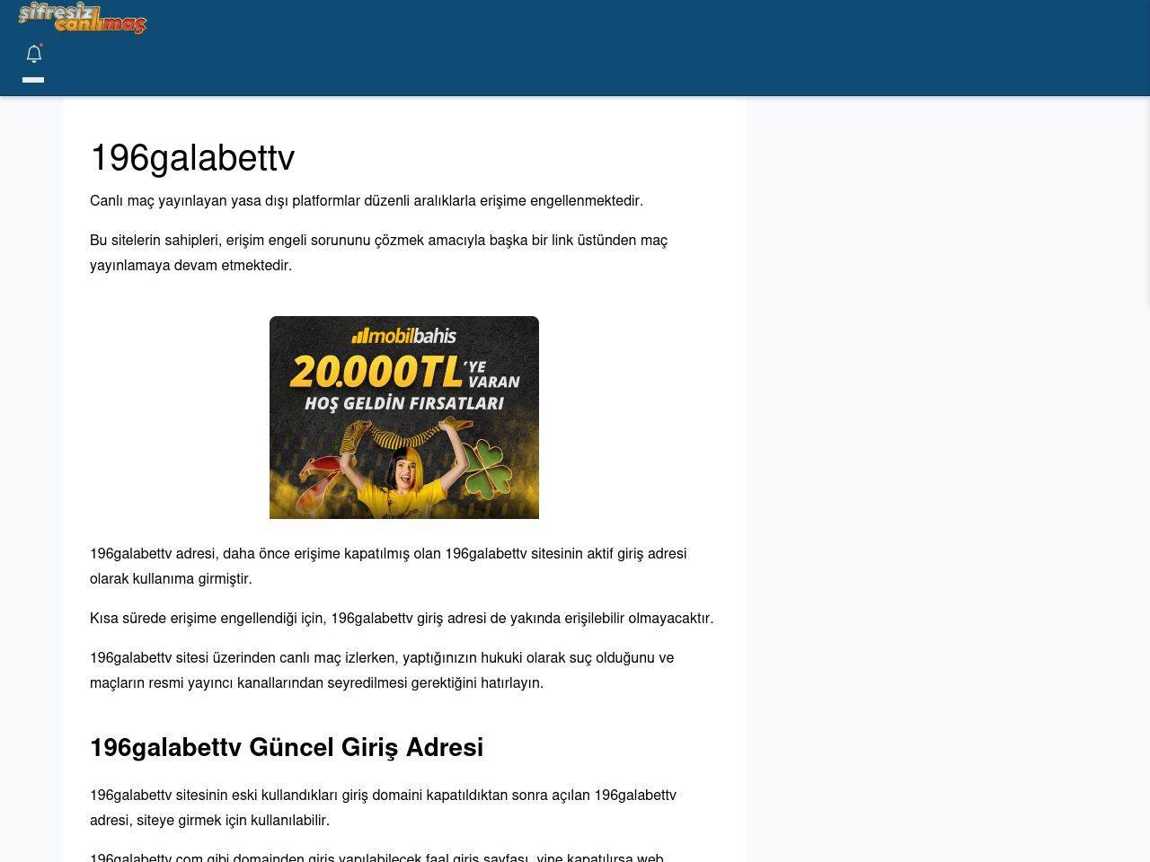 196galabettv Maç İzle - Şifresiz canlı maç izle