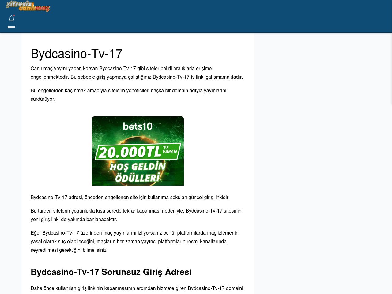 Bydcasino-Tv-17 Güncel Giriş - Şifresiz canlı maç izle