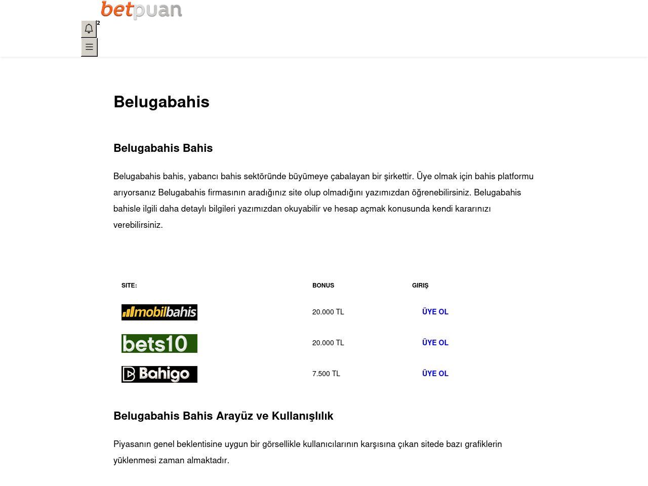 Belugabahis Bahis Analiz ve İnceleme