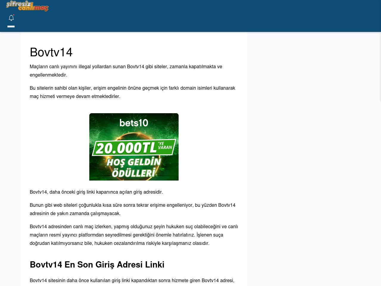 Bovtv14 Giriş Linki - Şifresiz canlı maç izle