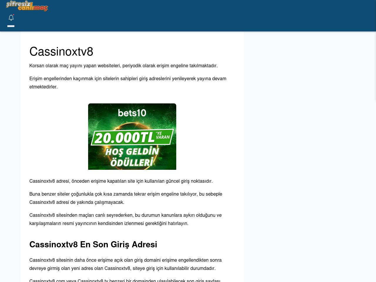Cassinoxtv8 Maç İzle - Şifresiz canlı maç izle